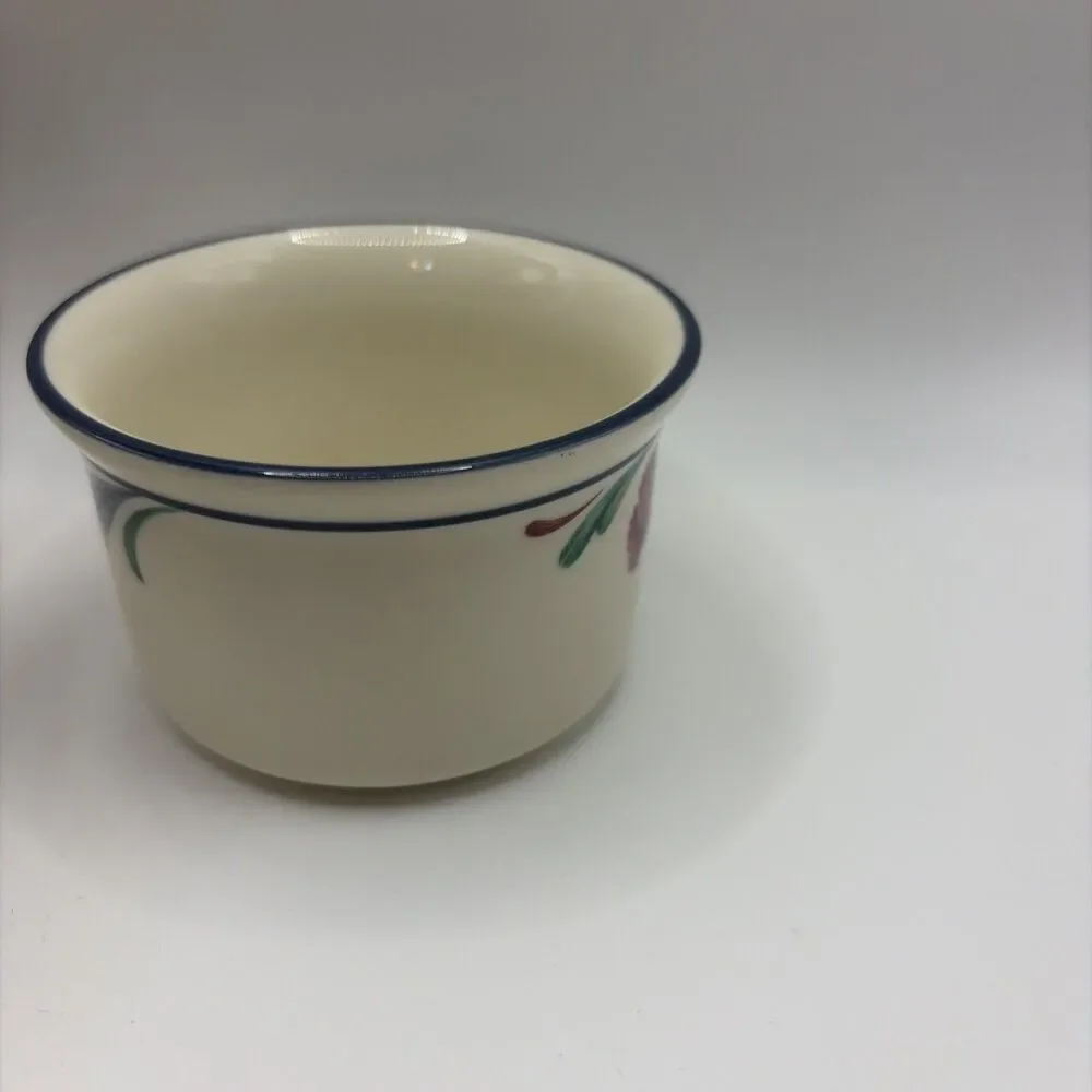 Lenox Poppies On Blue Ramekins Set Of 4 & 8oz Tea Coffee Cup USA Stoneware